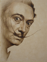 Click to enlarge Porträtt av Salvador Dali, porträttmålning av Natali Hallberg